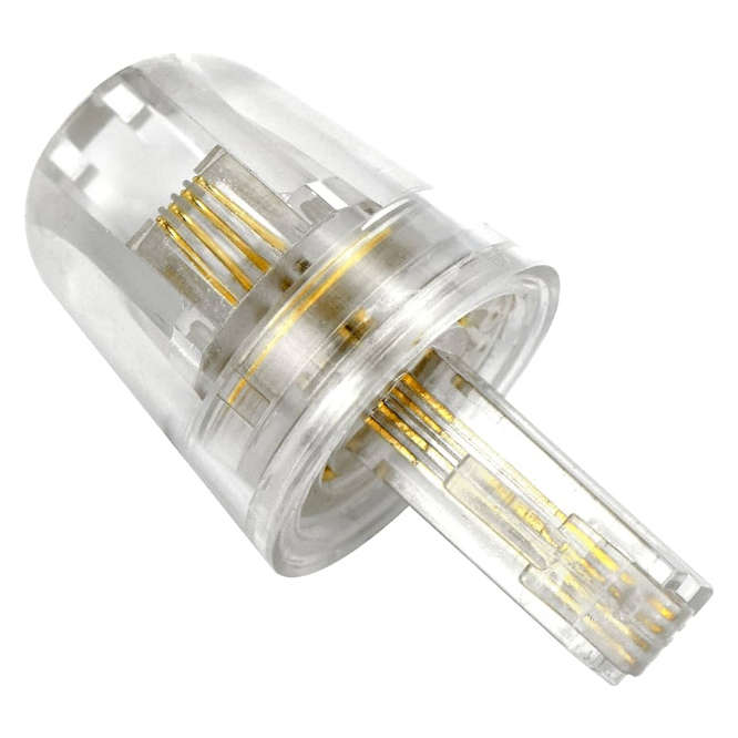 ROTATING RJ9 4P4C TEL COMS MODULAR CONNECTOR 20mm STUD 4P4CR
