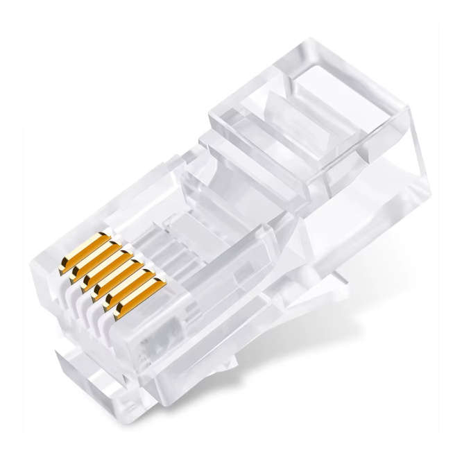 RJ12 PLUG 6P6C LONGBODY 2 PRONG MP6P6C