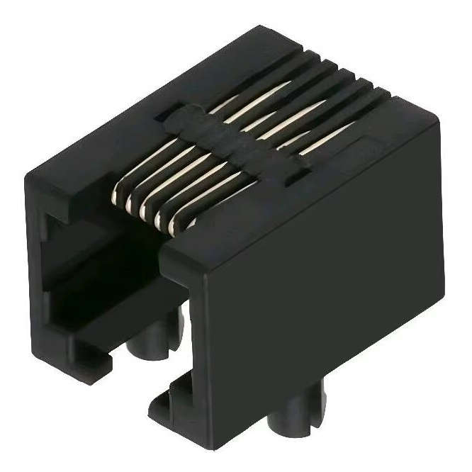 R/A RJ12 PCB SOCKET WITH EARS FOR OFFSET LATCH Z240EG2-66D