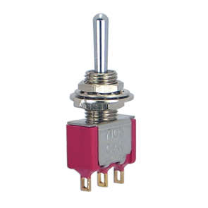 MINI TOGGLE SWITCH SPDT ON-OFF-ON SOL RED 7103SYZGE