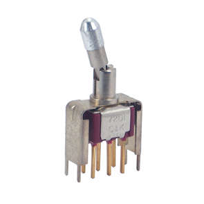 MINI TOGGLE SWITCH DPDT ON-ON PCB 7201K9V7BE