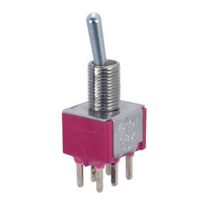 TOGGLE SWITCH MINI DPDT ON-ON PCB 7201SYCQ