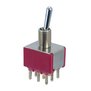 MINI TOGGLE SWITCH 3PDT ON-ON PCB 7301SYCB