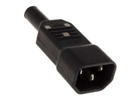 C14 IEC PLUG IN-LINE W/SLEEVE 15A 250V C14 PLUG