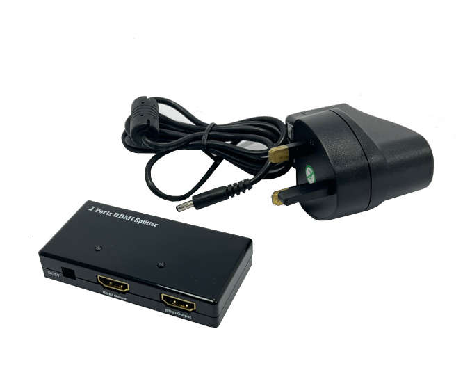2 WAY HDMI SPLITTER 1080P COMP. WITH 5VDC PSU BRITISH PLUG 785-1745