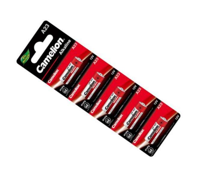 BATTERY ALKALINE 12V 55mAh 10x29 5/BL PACK A23-BP5 (0%Hg)