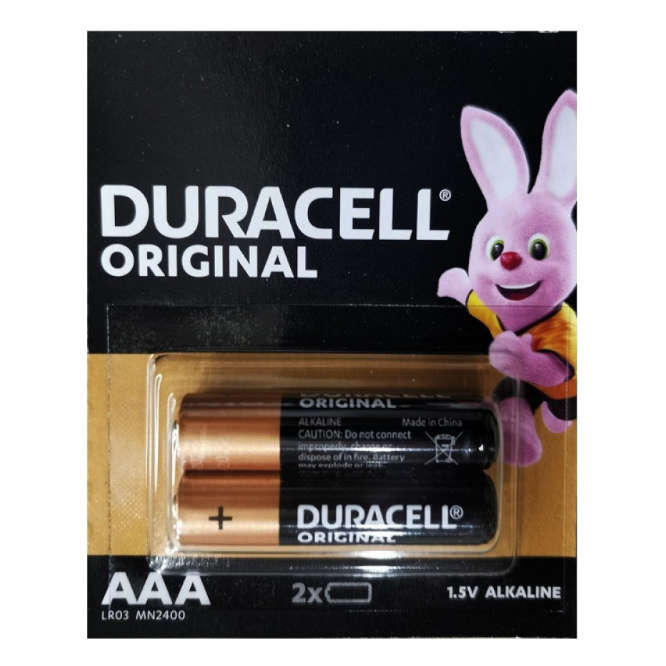 R03/AAA DURACELL BATTERY 1.5V 2/PACK ALKALINE AAA-2-HBDC