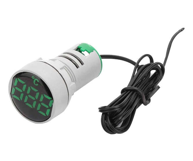 INDICATOR THERMOMETER 22MM ROUND GREEN PL-AD101-22TM-G