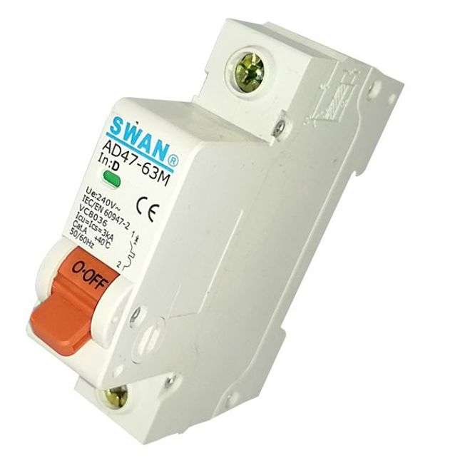 MINI D/R CIRCUIT BREAKER 3KA D-CURVE 1P 32A  AD47M 3132D