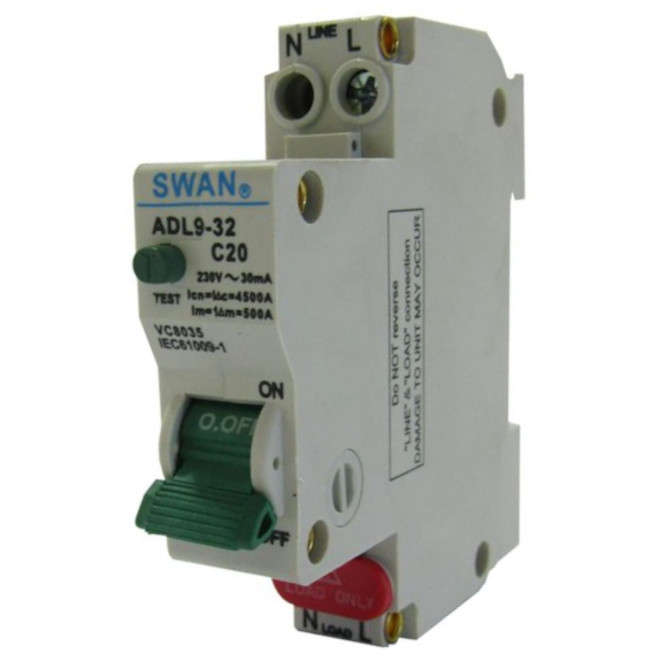 EARTH LEAKAGE W/OVERLOAD COMPACT 1PH+N 32A 4.5KA EL-ADL9-32-4.5232