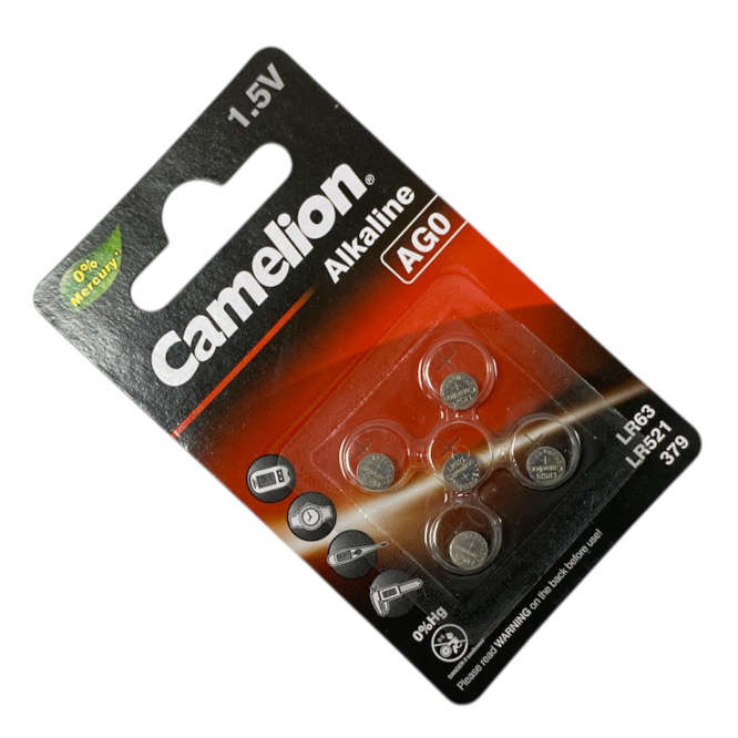 ALKALINE COIN BATTERY 1V5 10mAh 5.8x2.1 - 5/PACK AG0-BP5