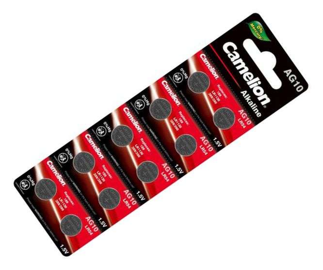 COIN BATTERY ALKALINE SOX 1.5V 80mAh 11.6x3.1mm - 10P/PACK AG10-BP10(0%Hg)