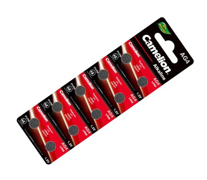 ALKALINE BUTTON CELL 1.5V 20mAh 6.8x2.6mm 10/PACK  AG4-BP10 (0%Hg)