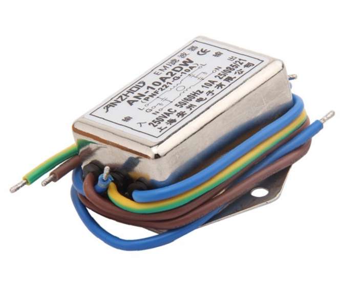 IEC CASSIS MOUNT W/LEADS EMI FILTER 10A 250VAC AN-10A2DW