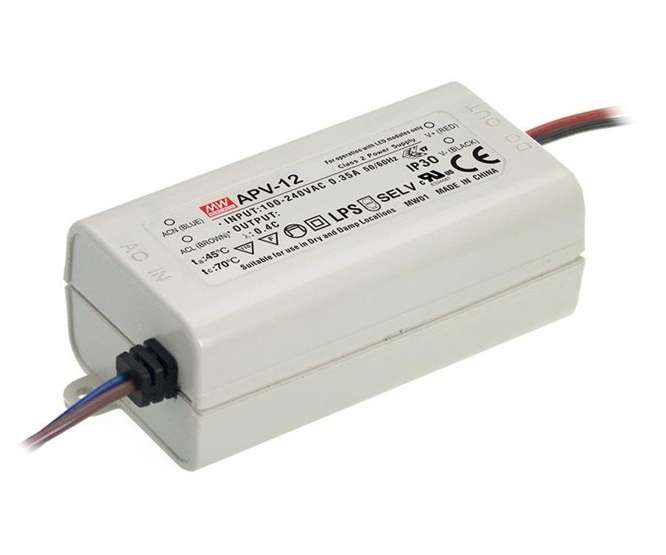 POWER SUPPLY ENCL. LED DRIVER I=220 O=24V 0.5A 12W APV-12-24