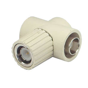 ADAPTER BNC-PLUG TO 2X BNC-SOCKET CREAM T-JUNCTION B-712