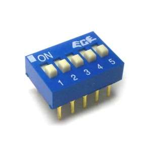 DIP SWITCH STD 5POLE 100mA 7.62mm BLUE B001D *A*