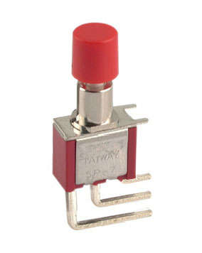 SWITCH PUSH BUTTON SPDT MOM-ON R/A   B068BSW
