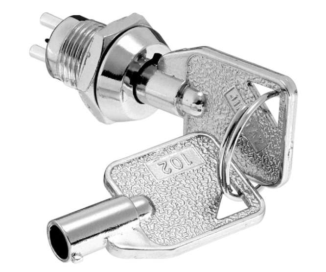 KEY SWITCH LOCK MINI RND 2P D=10 B0815