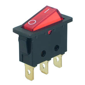 ROCKER SWITCH SPST 10x28 RED ILU LED 12VAC KCD3-101N-RED