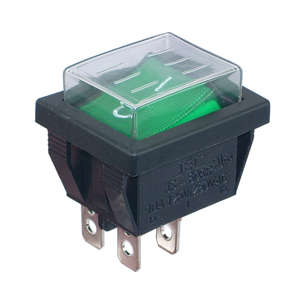 ROCKER SWITCH DPST 25x32 IL-COV GR  B12912F