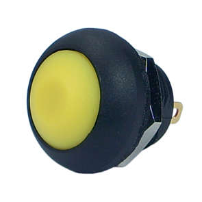 PUSH BUTTON SWITCH RND P/M SPST N/O YL  B1313A-YELLOW