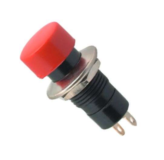 PUSH BUTTON MUSHR SWITCH LATCHING SPST 3A RED SOLDER M12 D=16.5mm L=37.5 B161A-RD