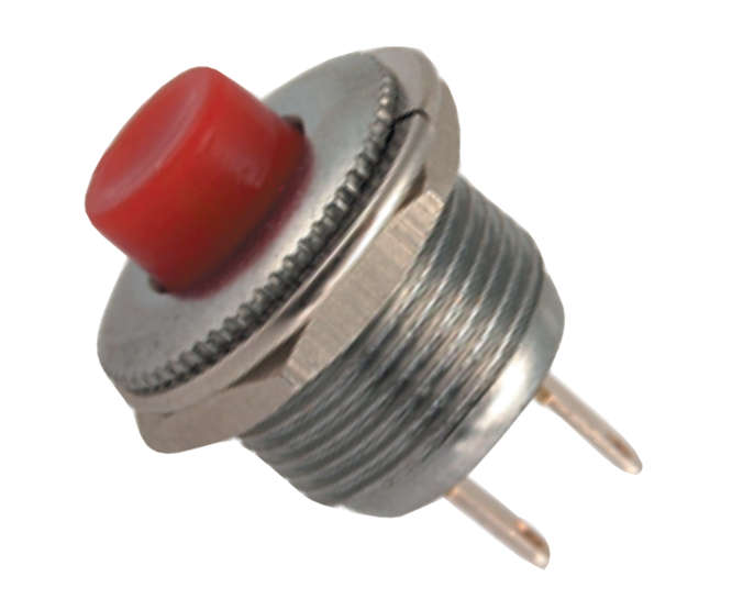 PUSH BUTTON SWITCH N.O. SPST RED SOLDER M12 D=14  B166-RD