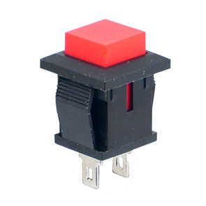 PUSH BUTTON SQ N.C. SPST 1A RED P/FIT LUG 12X13mm F=14 B169B-RD