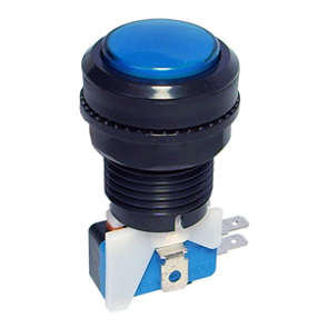 SWITCH PUSH BUTTON ILL-BLUE 33x56x28 N/L B181P-BL 9 (NO LAMP)