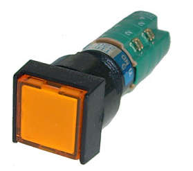 P/BUTT ILL-ORA MOM 1xNO/NC 220VAC 16MM B1853AB-ORANGE-SQUARE