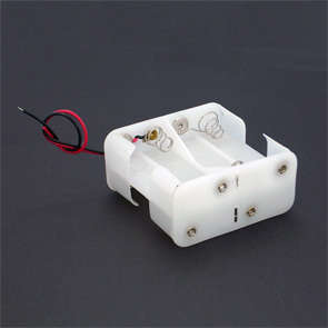 BATTERY HOLDER 8xAA WITH LEADS WHITE IIII  HOLD BAT WT 8AA