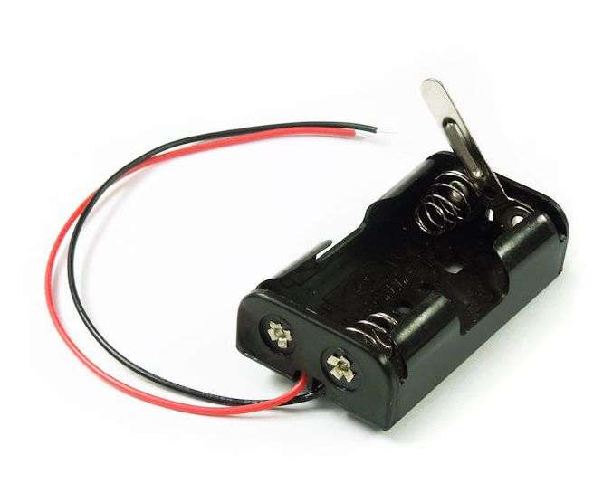 BATTERY HOLDER 2xAA LEAD + LEVER SWITCH BH-321-1AS