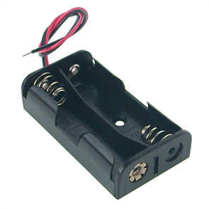 BATTERY HOLDER FOR 2xAA 150mm LEADS BH-321-2A