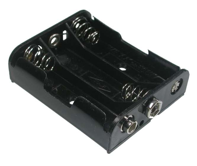 BATTERY HOLDER 3xAA III BLACK NEED SNAP  BH331-4B6