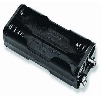 BATTERY HOLDER 4xAAA CLIP/SNAP BLACK BH-443B