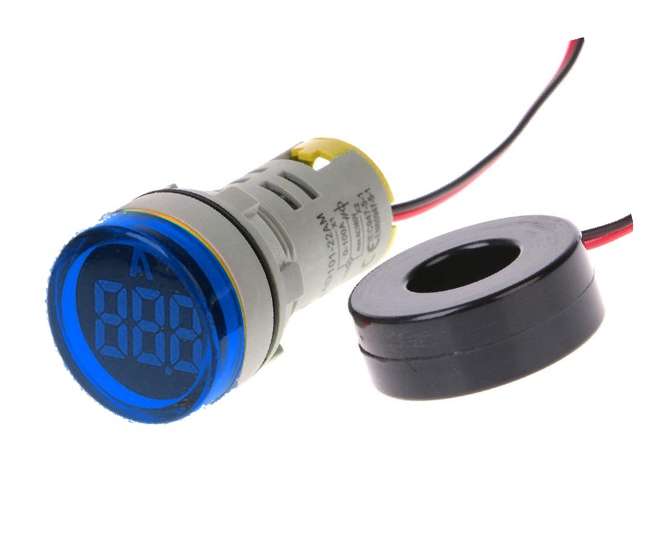 220VAC PILOT LIGHT AMPMETER BL 1-99A WITH 100A CT  PL-AMMETER-B