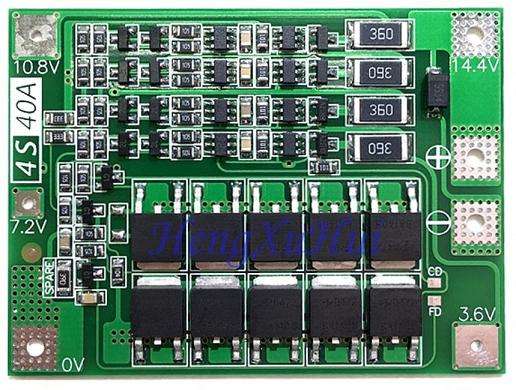 LI-ION BMS 4-SERIES W/BALANCING 16.8V 40A BMS-40A-4S-B