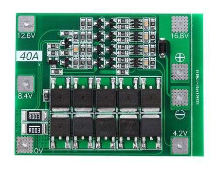 LI-ION BMS 4-SERIES-CELLS 16.8V 40A  BMS-40A-4S-E / 181414