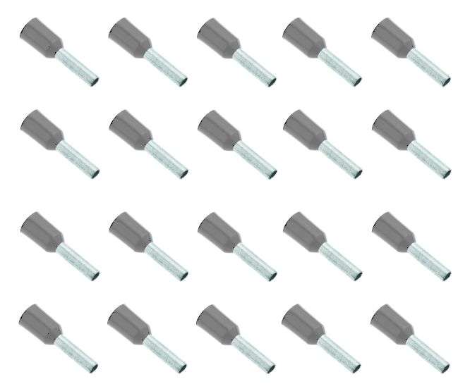 BOOT LACE TERMINAL 2.5mm GREY - 1K/BAG EVN2508-GREY
