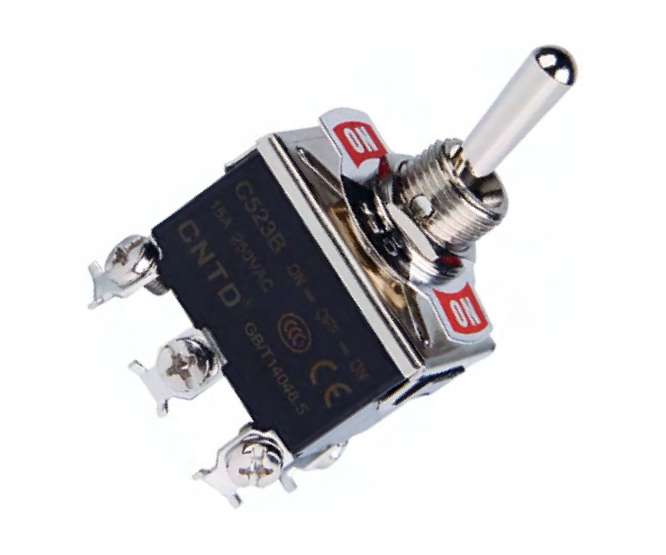 TOGGLE SWITCH 15A 250VAC DPTT ON-OFF-ON C5-23B