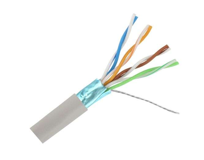 CAT5e FTP 8C ETHERNET SOLID CABLE SCREENED GREY - PER METER STP5ESGY