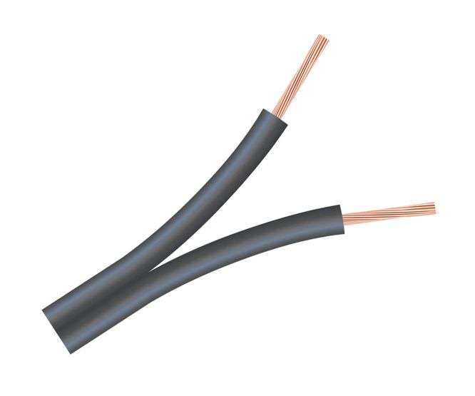 0.2mm2 TWIN FLEX CABLE BLACK NO TRACER RVB2*0.2