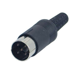 DIN PLUG IN-LINE 5PIN 270-DEG BLACK K3161D-BLACK