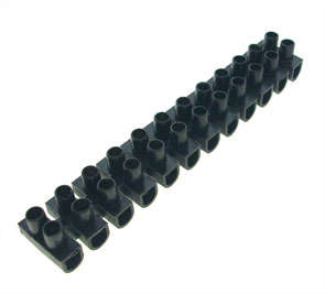 STRIP CONNECTOR 12W 3A FEED THROUGH BLACK 40205