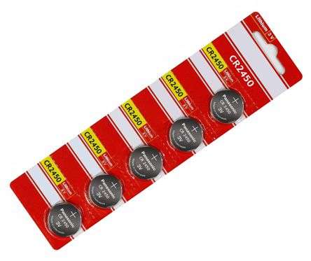 BAT COIN LIT 3V 500mA 24x5.0 5pcs/CARD  CR2450