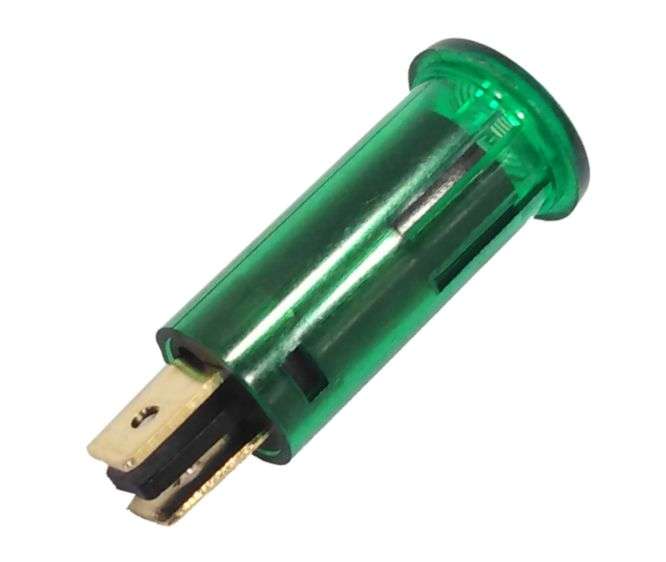PILOT LIGHT NEON CLIP-ON D=12.7MM 220VAC GREEN D03-GR