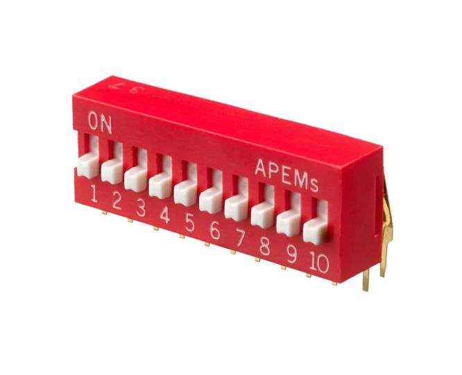 DIP SWITCH VERTICAL MOUNT 10W DA10-AV