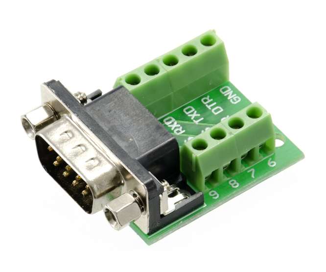 DB9 PLUG BREAKOUT ADAPTER PANEL MOUNT TO SCREW CONNECTORS PRS232