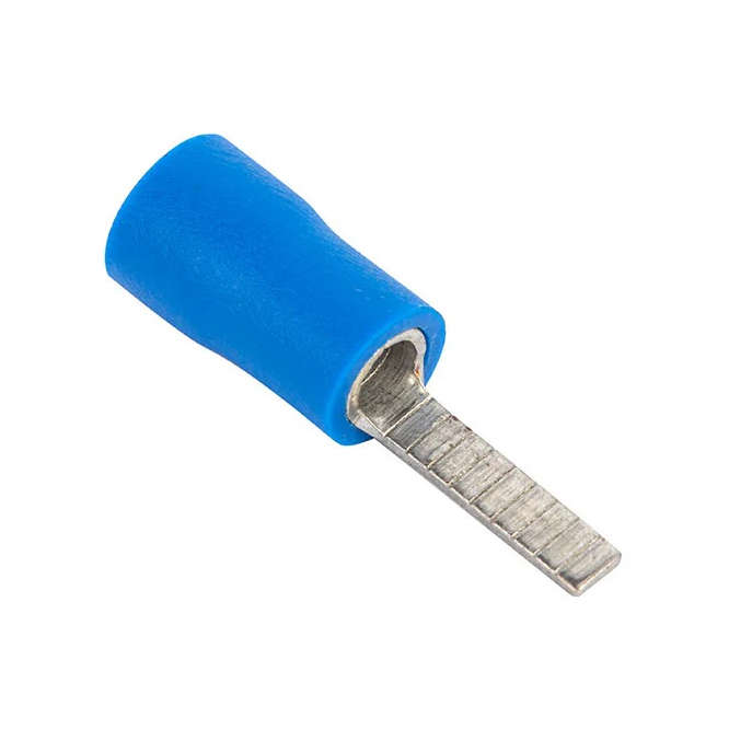 TERMINAL PRE-INSULATED VINYL FLAT PIN BLUE PL=10mm DBV 2-10